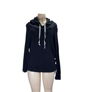 good hYOUman Black  Long Sleeve Hoodie Relaxed Fit